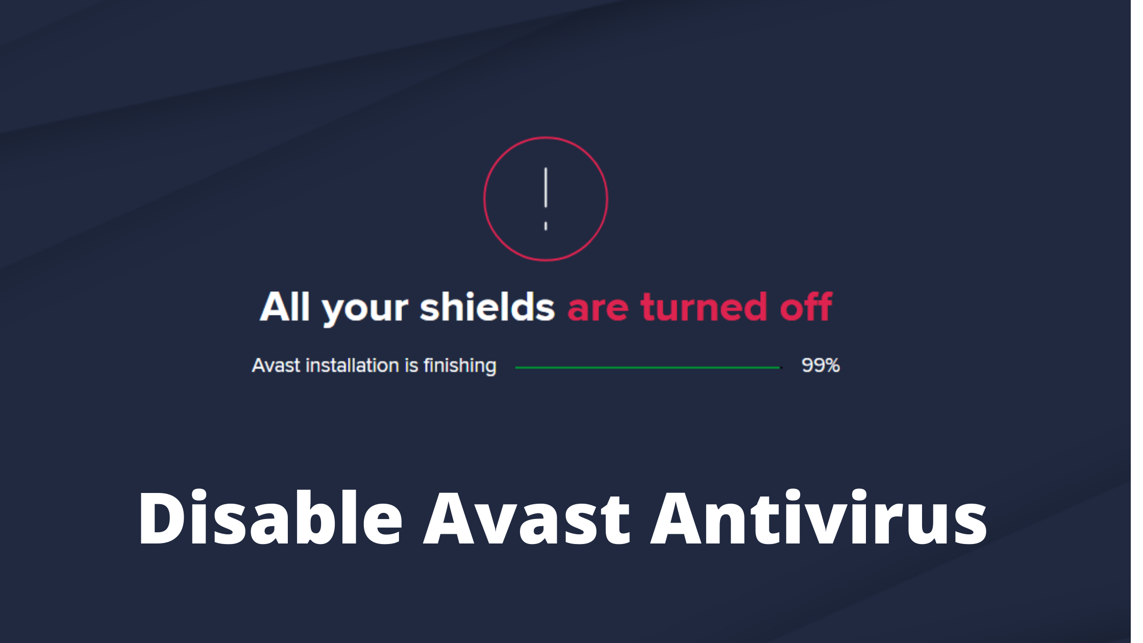 Disable Avast Antivirus