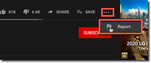 report a youtube video