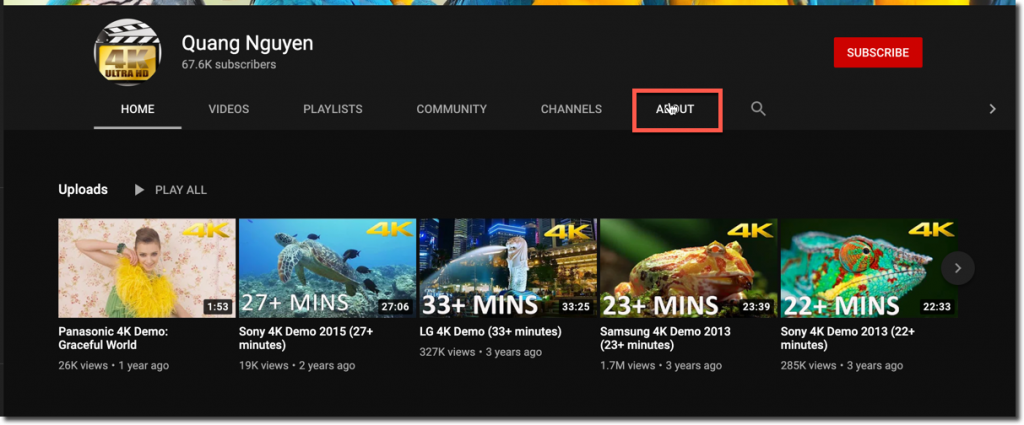 youtube channel about