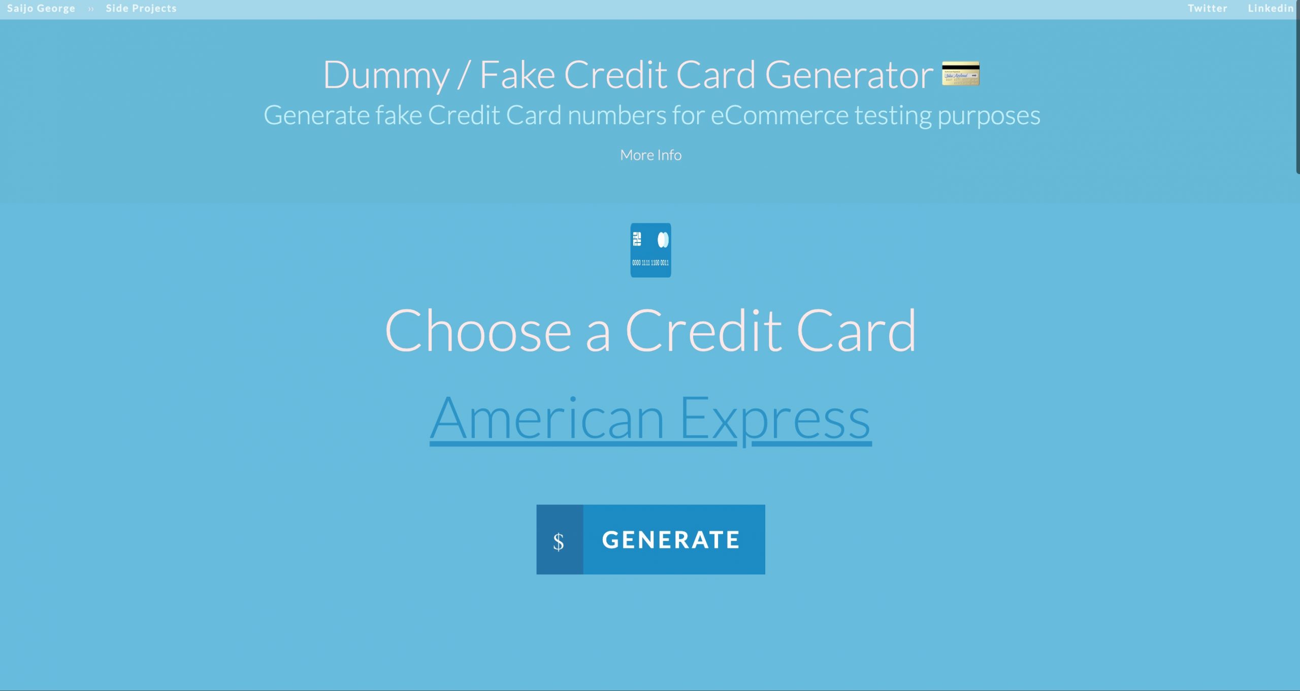 Dummy Credit Card Generator