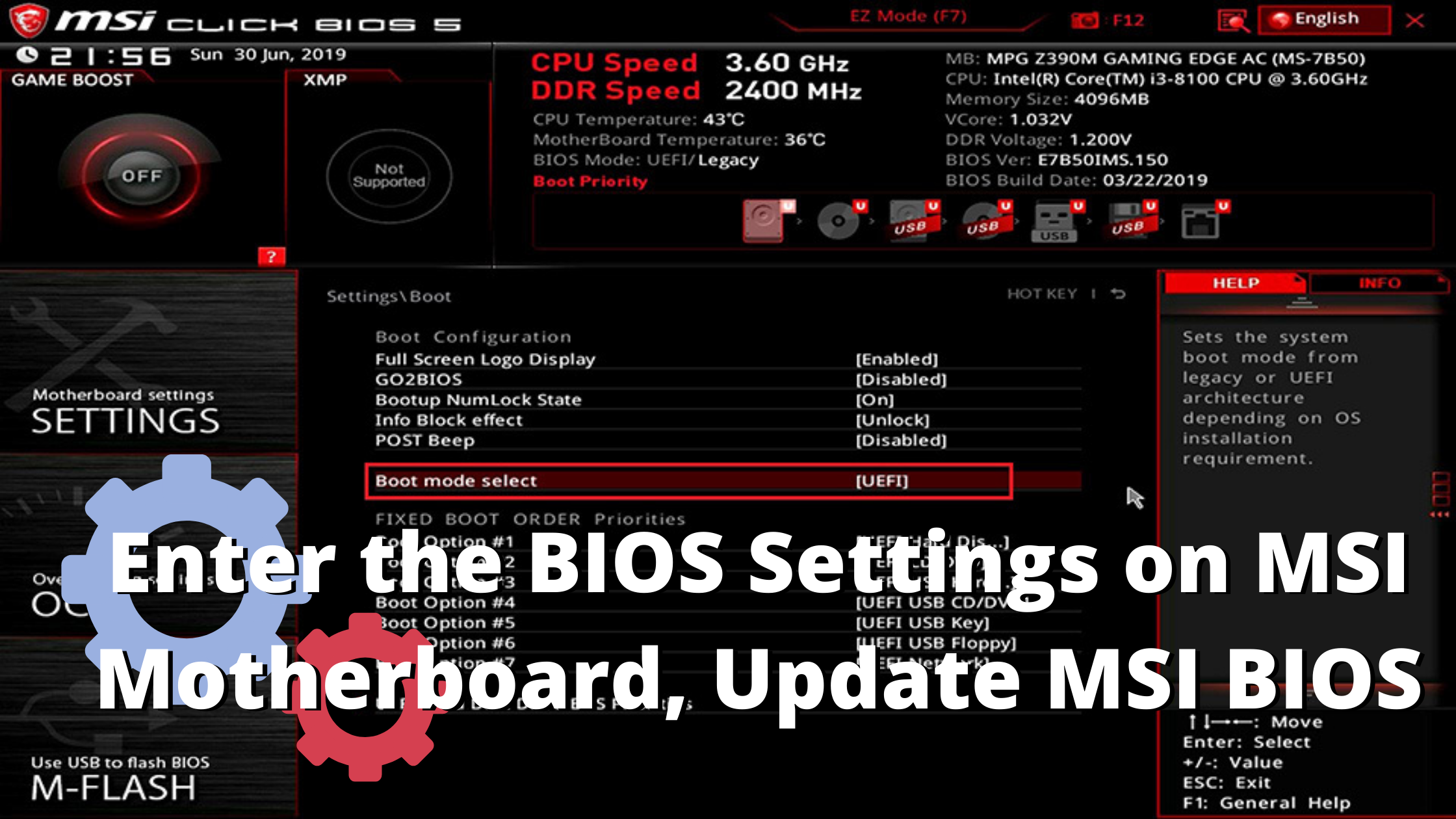 Enter the BIOS Settings on MSI Motherboard update MSI BIOS